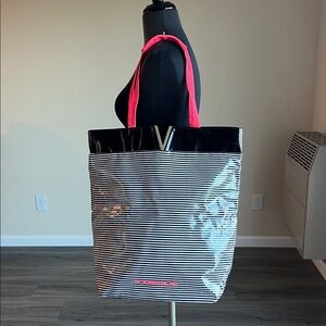 VICTORIA'S SECRET St. Barth Striped Beach Swim Travel Getaway Tote Bag Gift.